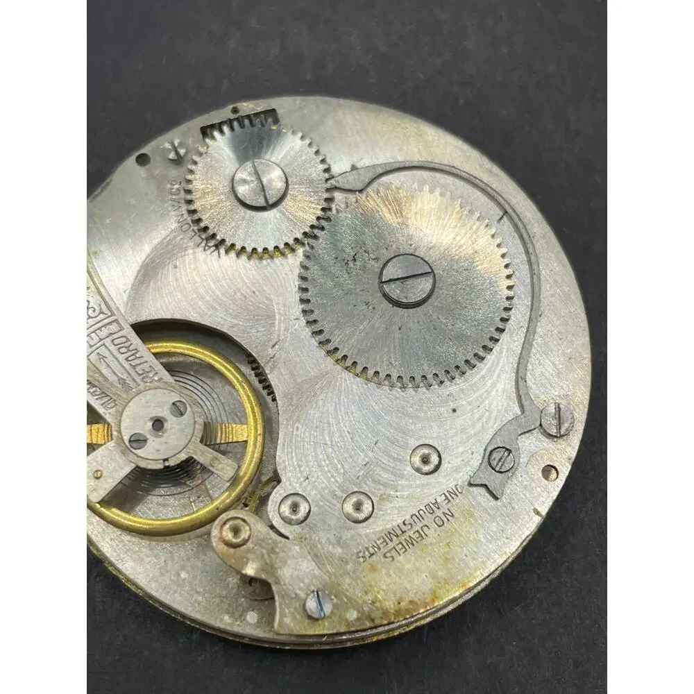 Baltic Swiss Pocket Watch Movement White Dial No Jewels For Parts/Repair